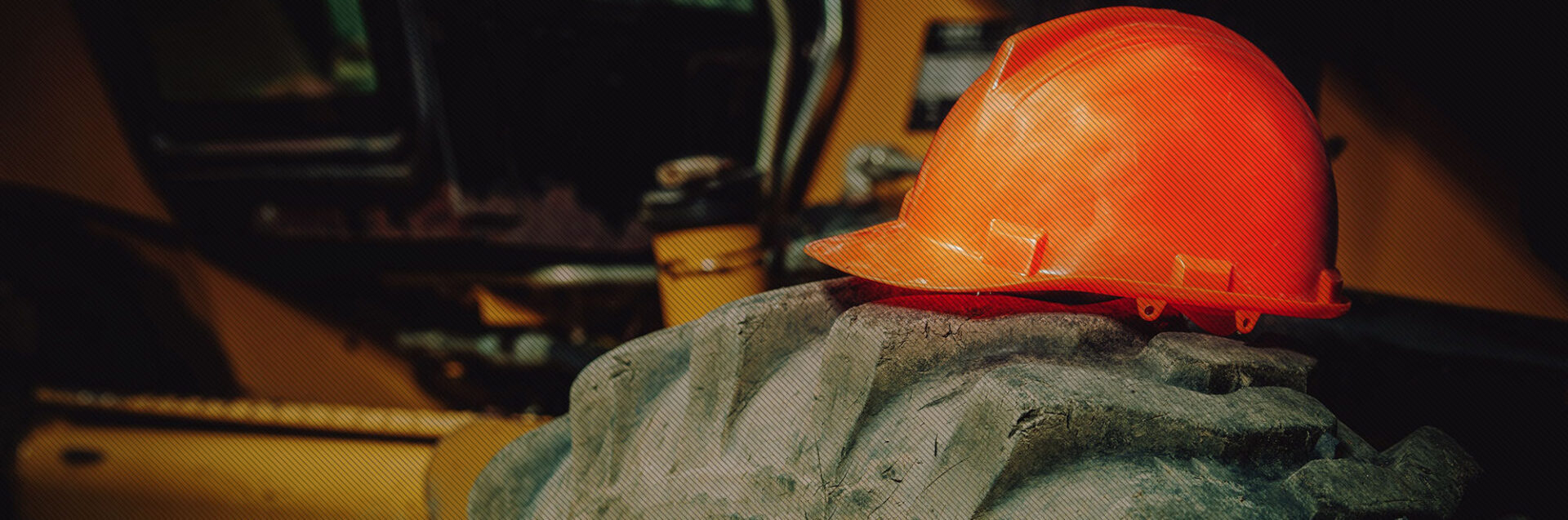Hard hat on a tire